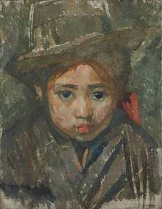 帽子を被る少女