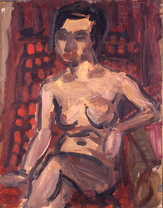 椅子にすわる裸婦