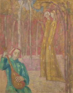 吟遊詩人に扮した自画像