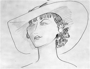 帽子をかぶった婦人