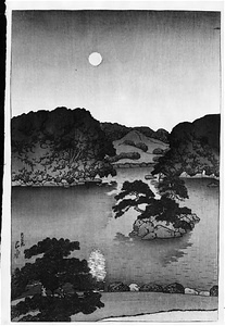 「三菱深川別邸の図」より　月夜(大泉水)