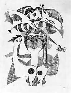 瑛九・銅版画　「SCALE I」より 6.天女
