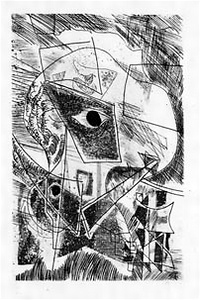 瑛九・銅版画　「SCALE III」より 111.風の眼