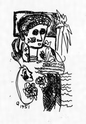 瑛九・銅版画　「SCALE III」より 119.猫