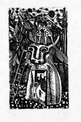 瑛九・銅版画　「SCALE IV」より 160.牛