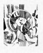 瑛九・銅版画　「SCALE IV」より 173.鶴