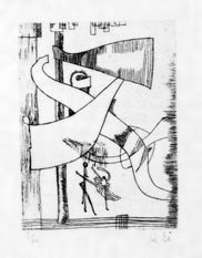 瑛九・銅版画　「SCALE V」より 198.日曜日