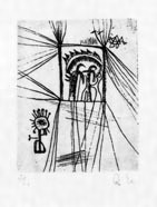 瑛九・銅版画　「SCALE V」より 224.ツバメ