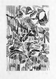 瑛九・銅版画　「SCALE V」より 236.森の小径