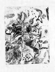 瑛九・銅版画　「SCALE V」より 237.せせらぎ