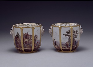 色絵人物風景文杯(対）