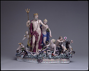 色絵置物「海神ネプチューン」