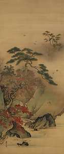 秋景山水図