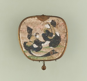 木製彩色胡蝶舞図華鬘