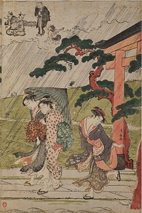 三囲神社の夕立