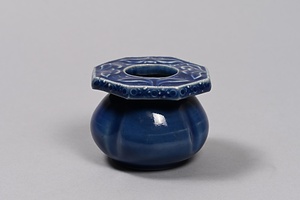 瑠璃釉八角盃台