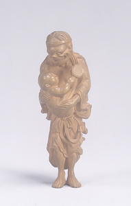 山姥金太郎木彫根付