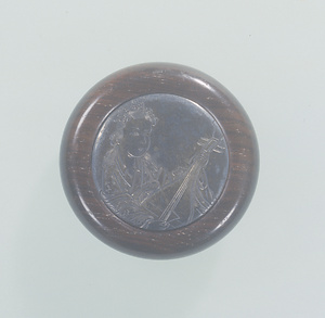 饅頭形弁財天彫金根付