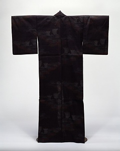 藍地青海波松帆模様結城紬