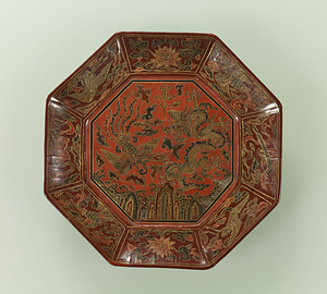 龍鳳存星八角盆