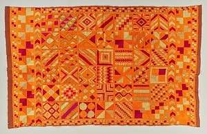 プルカリ 茶地幾何文様刺繡