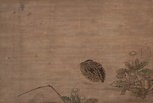 鶉蒲公英図