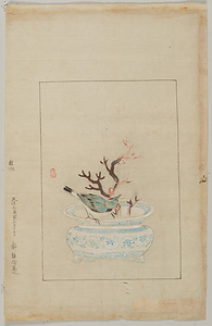 探幽／珊瑚小禽図