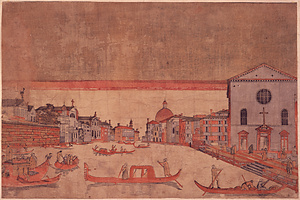 浮繪　紅毛フランカイノ湊万里鐘響圖