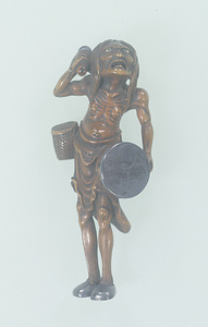 太鼓仙人木彫根付