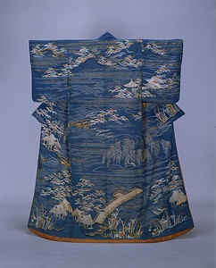 打掛 納戸縮緬地宇治橋模様