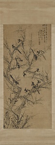 喜報春先図軸