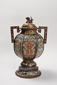 銅胎七宝龍鳳壺