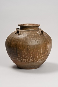 褐釉四耳壺