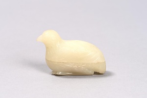 鳥形白玉合子