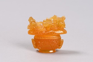 花籠形黄瑪瑙合子