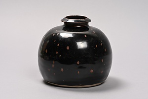 黒釉褐斑文瓶