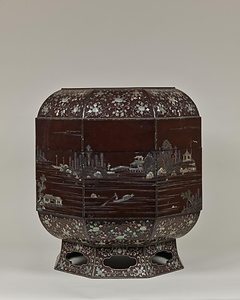 楼閣山水螺鈿八角食篭