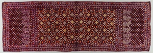 ショール 紫地花ペイズリー文様