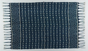 スリムット（肩衣） 藍地花格子文様経絣