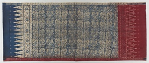 カイン・パンジャン（腰衣） 藍地花鳥文様バティック