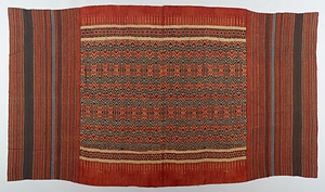 スリムット（肩衣） 赤地幾何文様