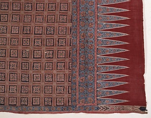 花入格子模様ゴマ手更紗