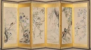 四季花鳥図屏風