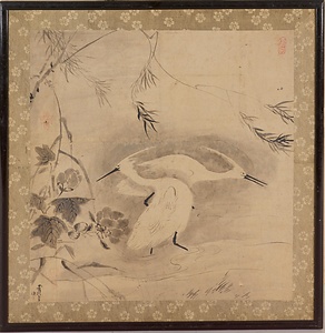 雪村／芙蓉鷺図