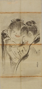常信／寒山拾得図