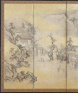 四季耕作図屏風