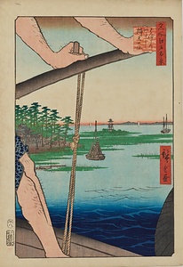 名所江戸百景・はねたのわたし辨天の社