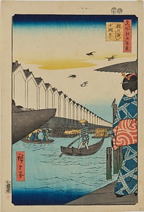 名所江戸百景・鎧の渡し小網甼