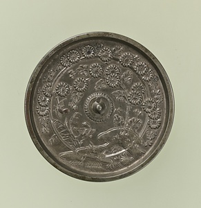 州浜菊花双鳥鏡