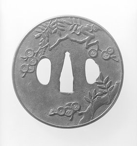 鍔 丸形花鳥高